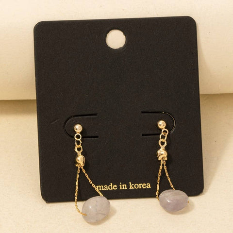 Pink Bead Dangle Earrings