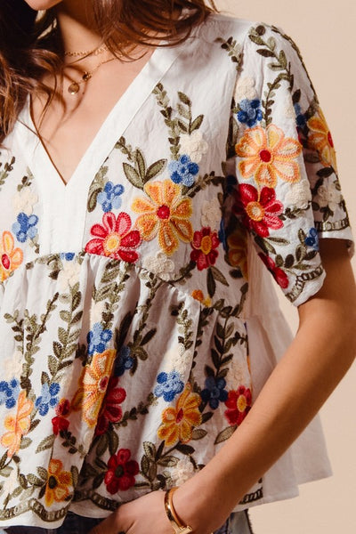 Floral Embroidered Top