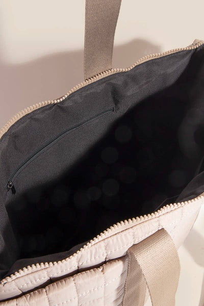 Quilted Nylon Tote Bag