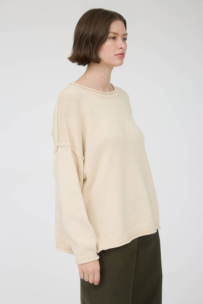 Raw Edge Oatmeal Sweater