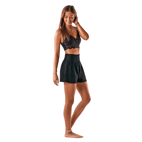 Smocked Flowy Cotton Shorts
