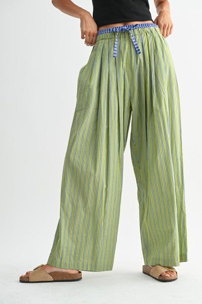 Striped Wide-leg Trousers