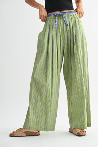 Striped Wide-leg Trousers