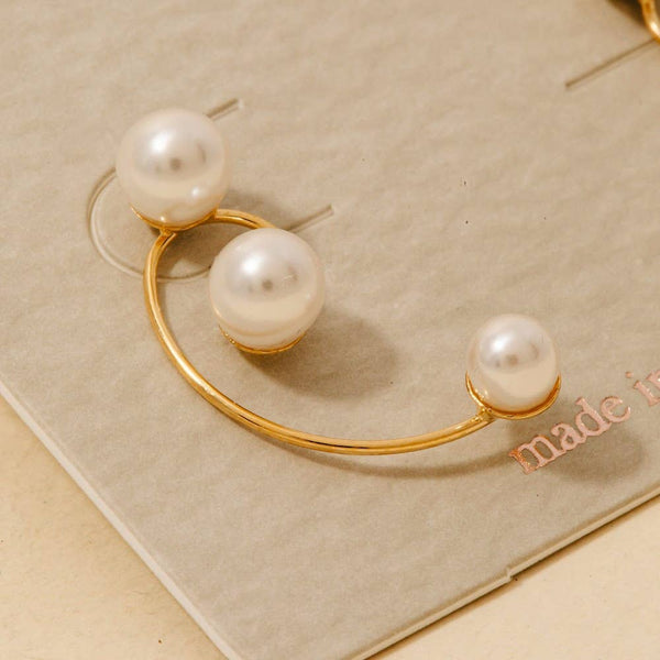 Mini Pearl Beads Wire Drop Earrings