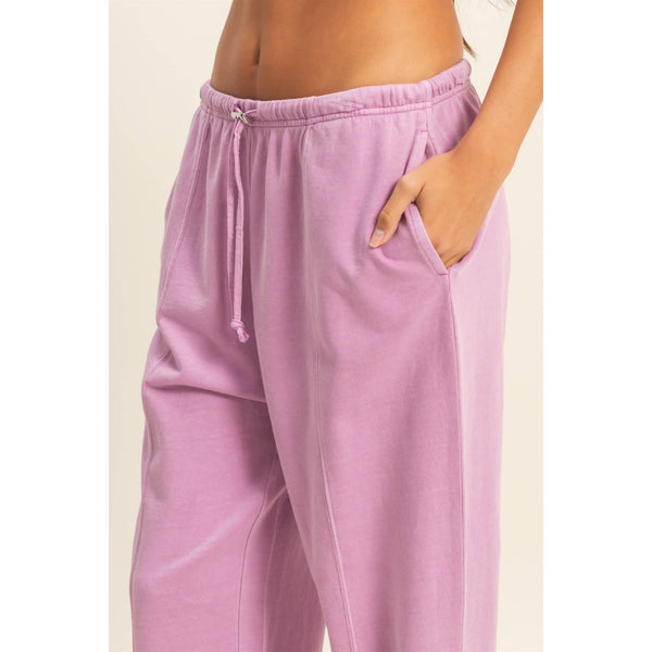 High Waisted Straight Pants-V. Plum