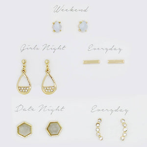Multipack Stud Earrings Set with Gift Box