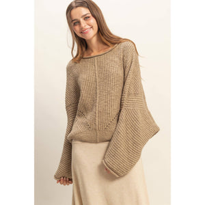 Ribbed Drop Sleeve Sweater