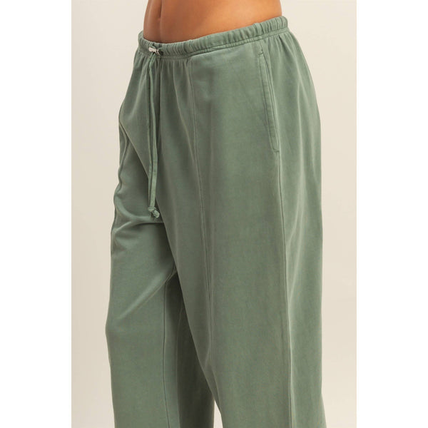 High-Waisted Straight Cut Pants-V. Olive
