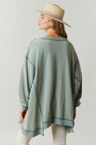 Mint Loose Fitted Sweatshirt - Hope Boutique Shop